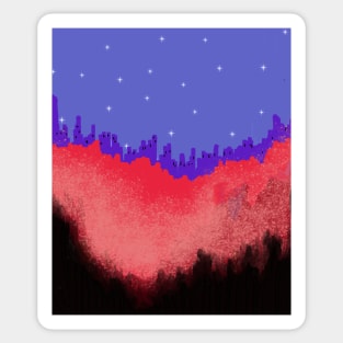 Abstract Burning Jungle Shining City Sticker